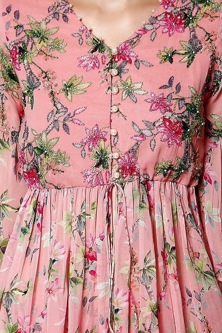 Rose Pink Georgette Party Wear Sharara Set by Bha-sha at Pernia's Pop Up Shop