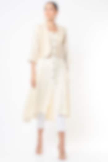 Off-White Peace Silk Jacket Summer Dress by Bhusattva at Pernia's Pop Up Shop