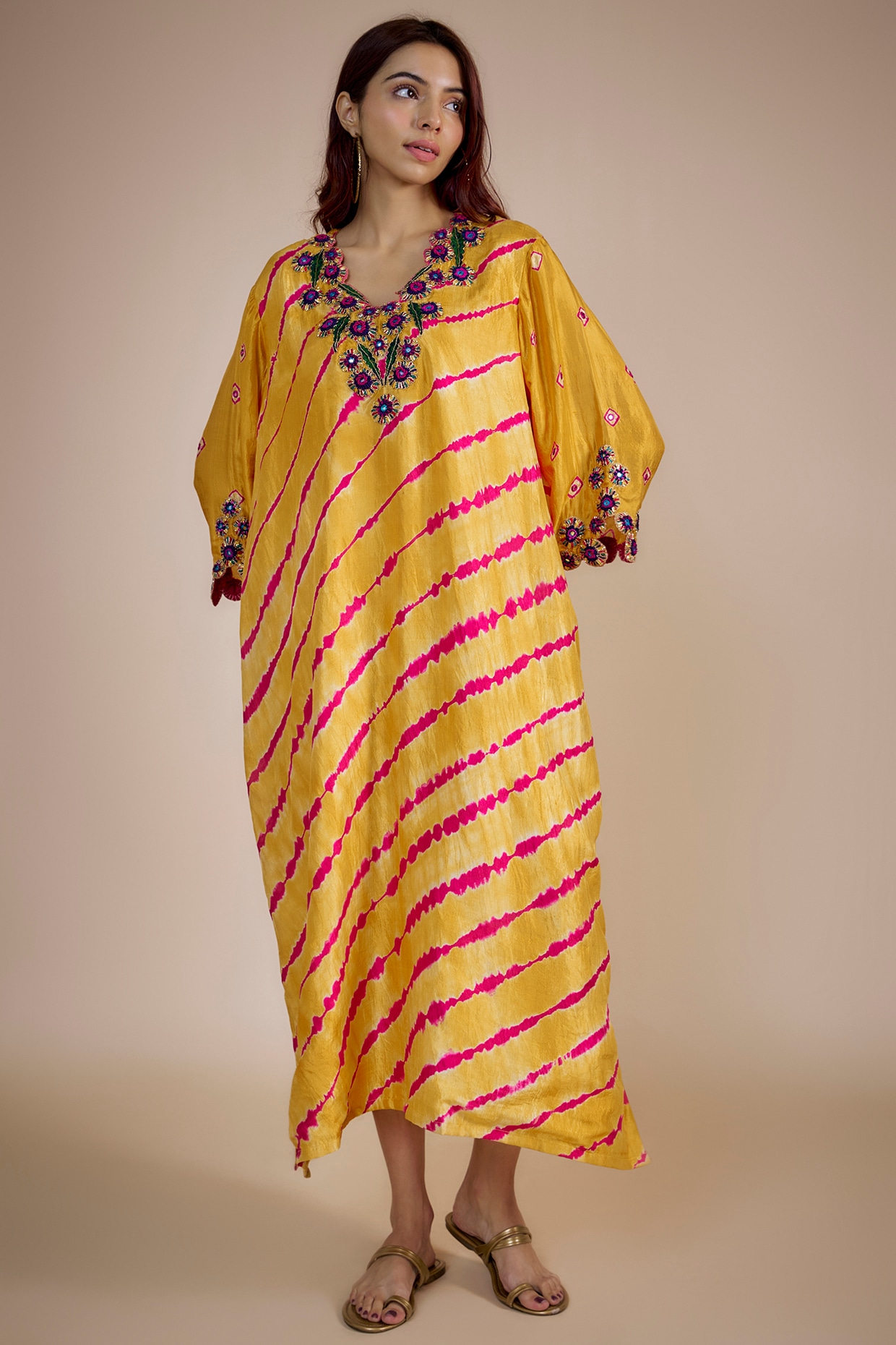 Attractive yellow color mirror work sharara suit for haldi function –  Joshindia