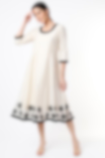 Off-White Embroidered Summer Dress by Bhusattva at Pernia's Pop Up Shop