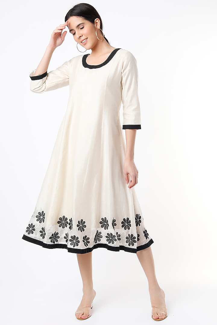 Off-White Embroidered Summer Dress by Bhusattva at Pernia's Pop Up Shop