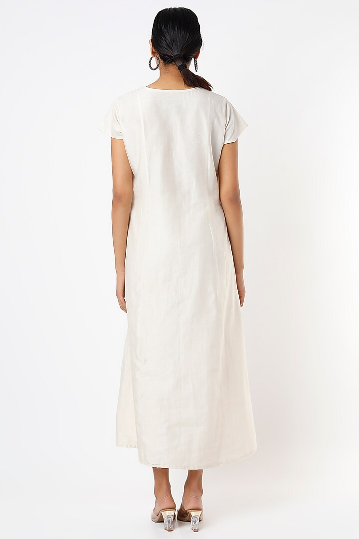 White Hand-Painted Summer Dress by Bhusattva at Pernia's Pop Up Shop
