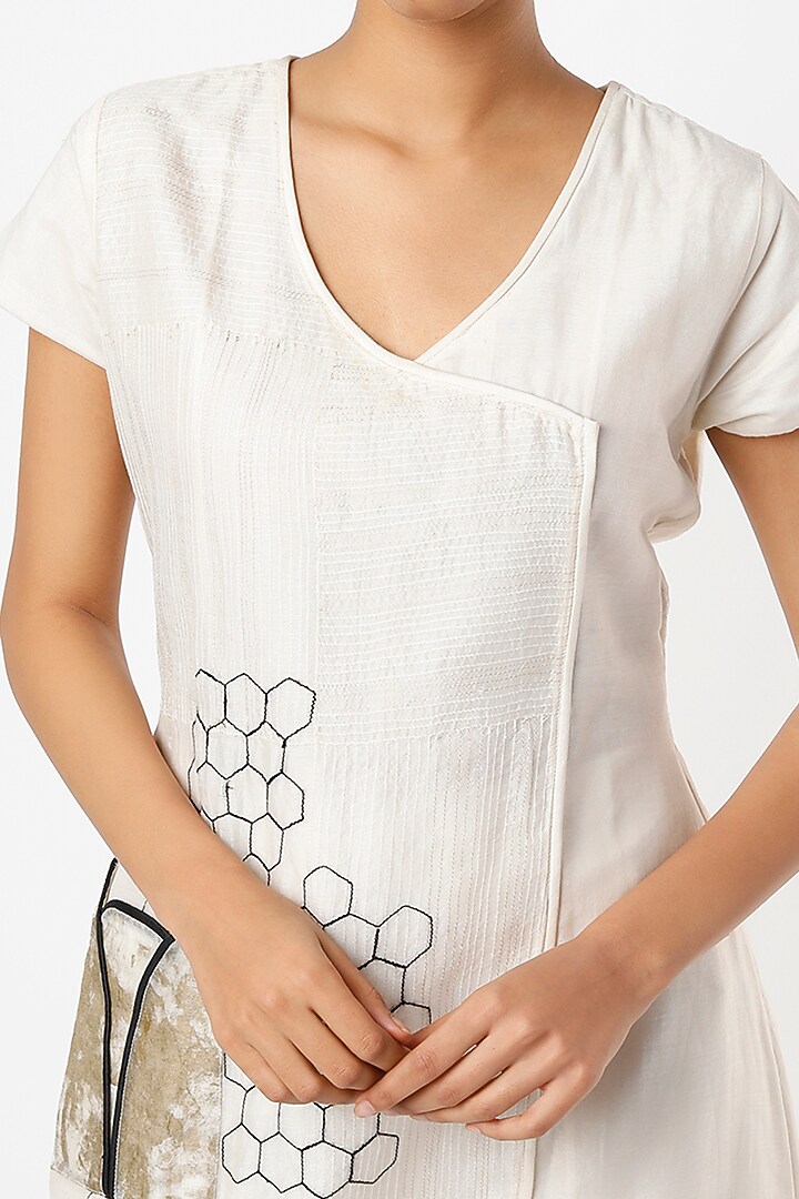 White Hand-Painted Summer Dress by Bhusattva at Pernia's Pop Up Shop