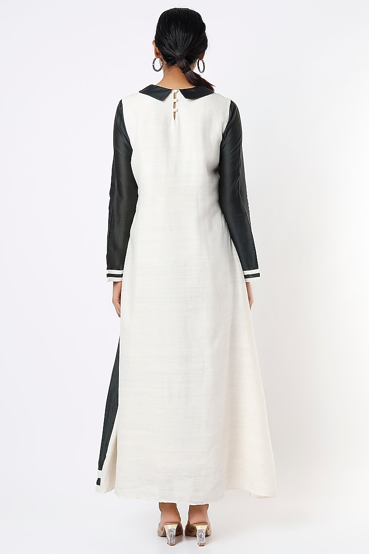 Black & White Organic Peace Silk A-Line Summer Dress by Bhusattva at Pernia's Pop Up Shop