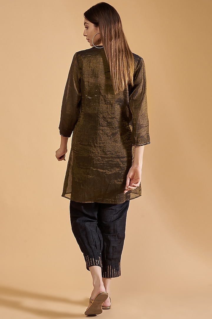 Bronze Organic Silk Jacket Set by Bhusattva at Pernia's Pop Up Shop