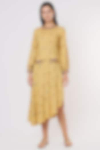 Yellow Embroidered Dress by Bhusattva at Pernia's Pop Up Shop