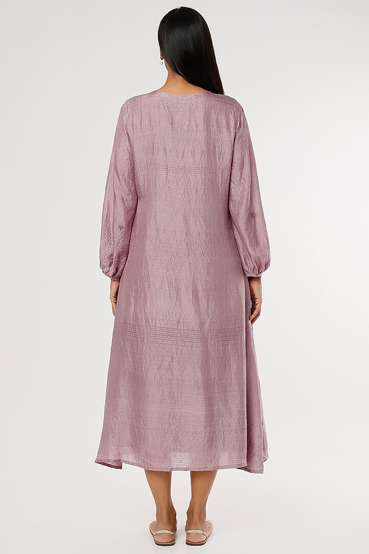 Lavender Embroidered Wrap Vacation Dress by Bhusattva at Pernia's Pop Up Shop