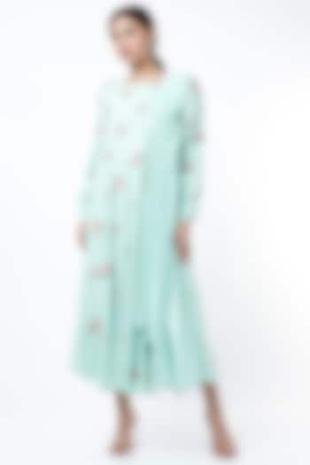 Sky Blue Pleated Tunic by Bhusattva at Pernia's Pop Up Shop
