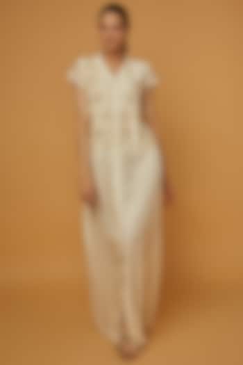 White Organic Silk Dress by Bhusattva