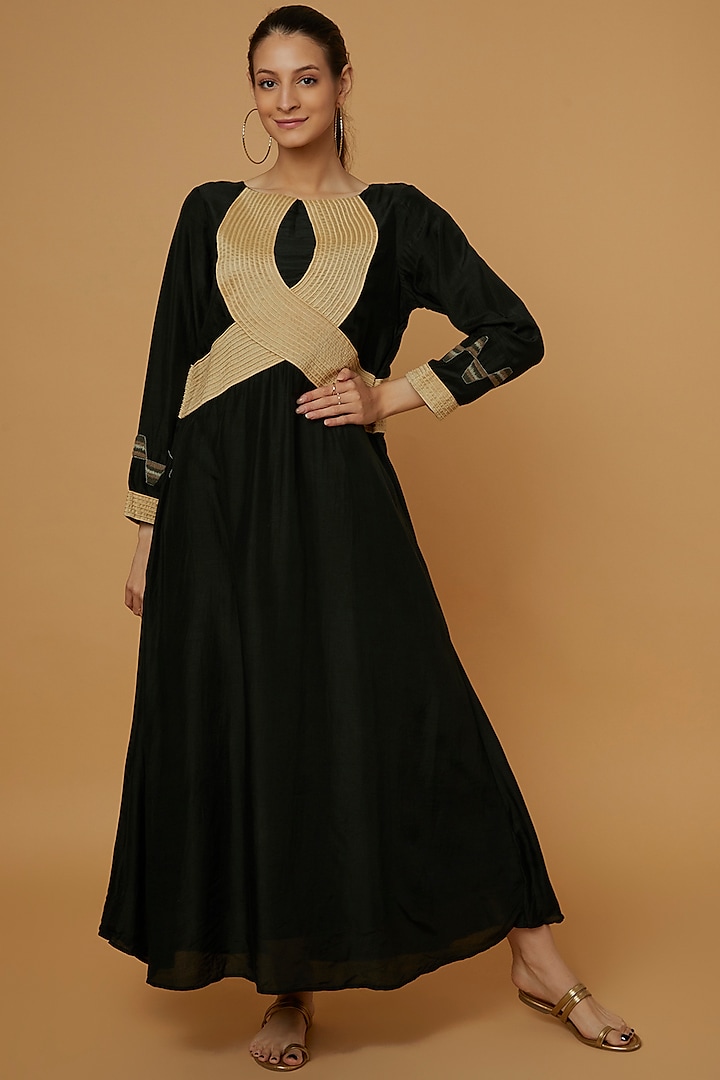 Black Organic Silk Dress by Bhusattva