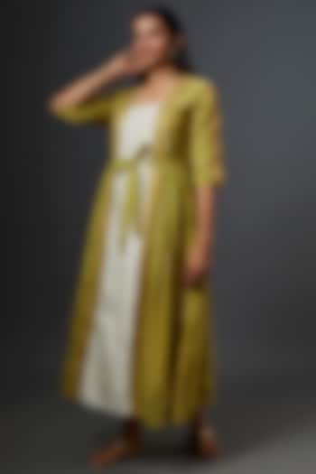 Lime Green Embellished Shrug Summer Dress by Bhusattva at Pernia's Pop Up Shop