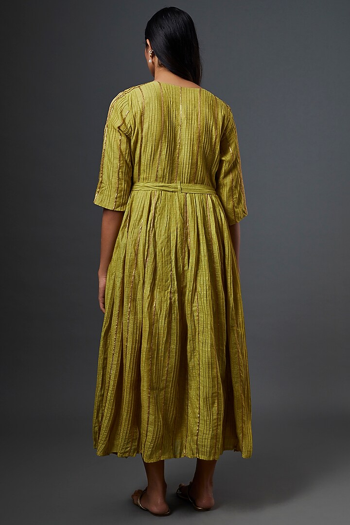 Lime Green Embellished Shrug Summer Dress by Bhusattva at Pernia's Pop Up Shop