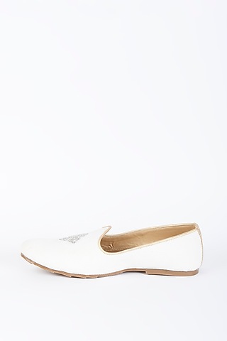 White Embroidered Shoes by VARENYA