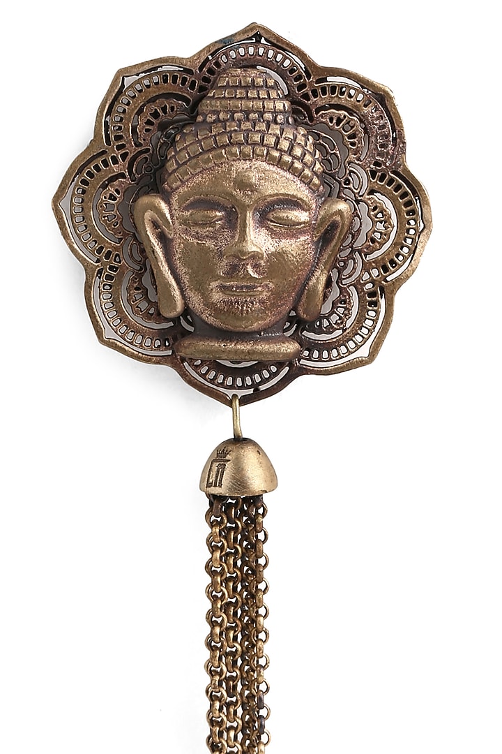 Antique Gold Finish Buddha Inspired Brooch by Cosa Nostraa at Pernia's Pop Up Shop