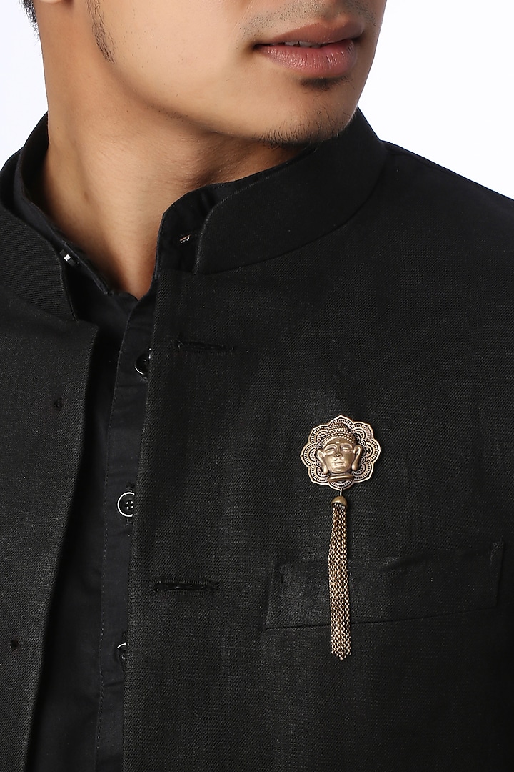 Antique Gold Finish Buddha Inspired Brooch by Cosa Nostraa at Pernia's Pop Up Shop