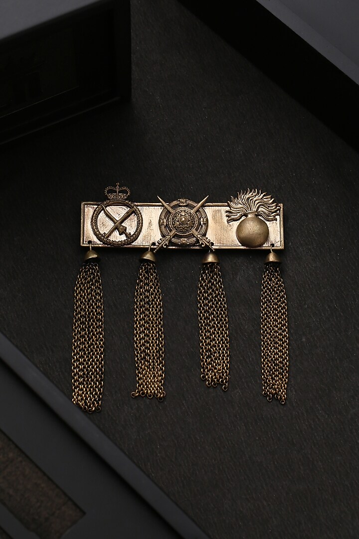 Antique Gold Finish Alexander Brooch by Cosa Nostraa at Pernia's Pop Up Shop