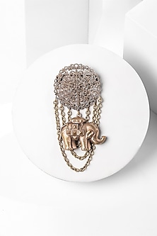 Antique Gold Finish Elephant Brooch by Cosa Nostraa-POPULAR PRODUCTS AT STORE