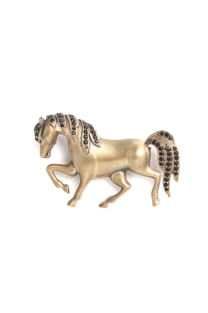 Antique Gold Finish Horse Brooch Design by Cosa Nostraa at Pernia's Pop ...