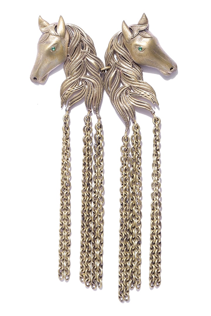 Antique Gold Finish Horse Brooch by Cosa Nostraa at Pernia's Pop Up Shop