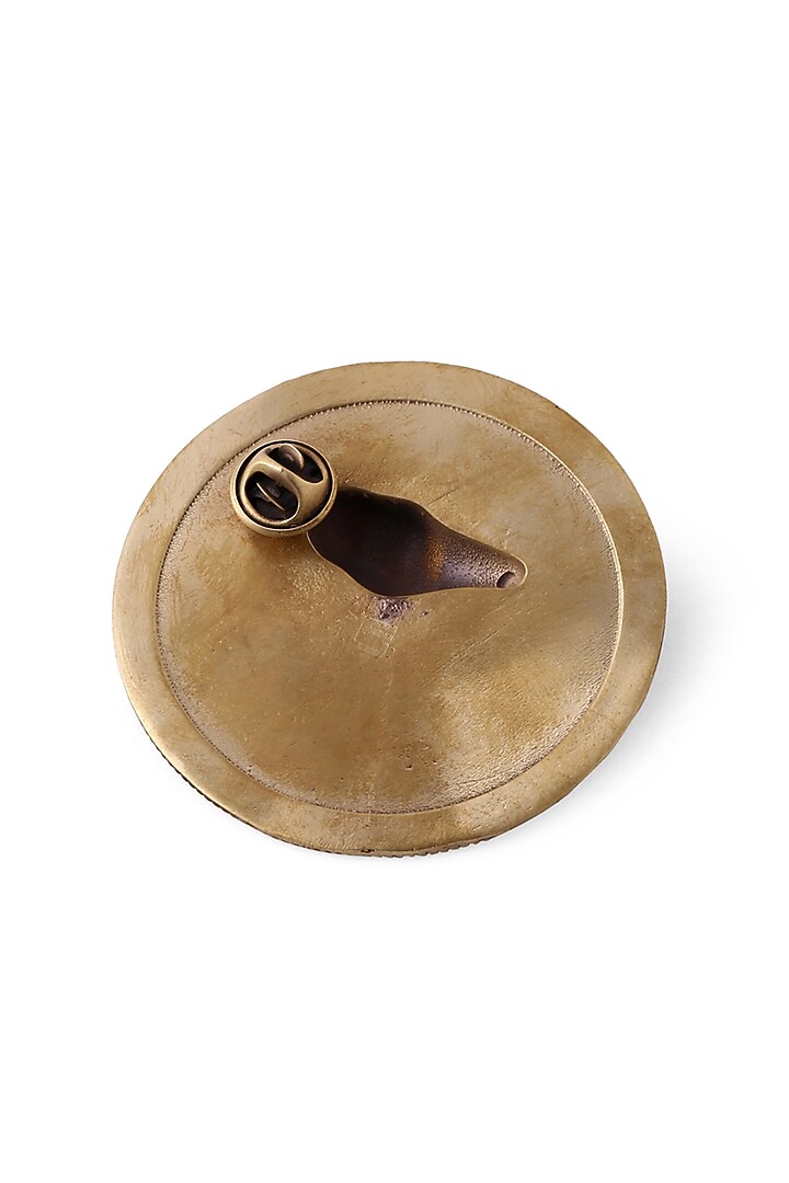 Antique Gold Finish Coin Brooch by Cosa Nostraa at Pernia's Pop Up Shop