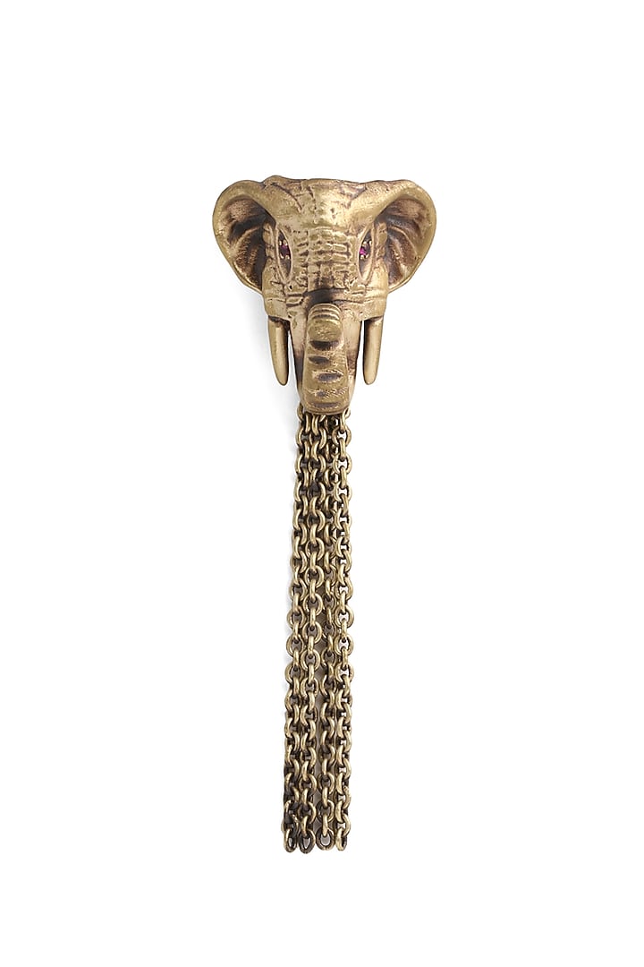 Antique Gold Finish Elephant Brooch by Cosa Nostraa at Pernia's Pop Up Shop