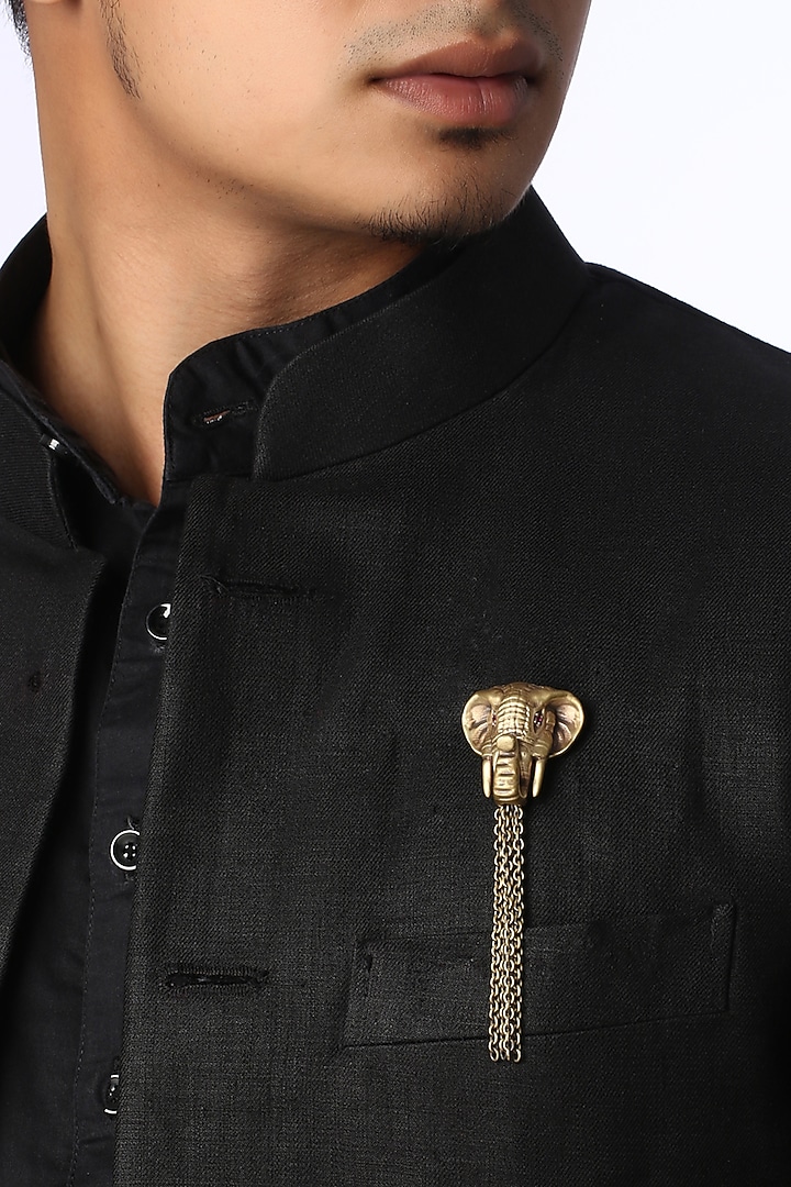 Antique Gold Finish Elephant Brooch by Cosa Nostraa at Pernia's Pop Up Shop
