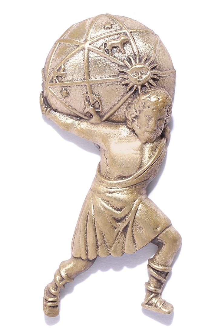 Antique Gold Finish Atlas Brooch by Cosa Nostraa at Pernia's Pop Up Shop
