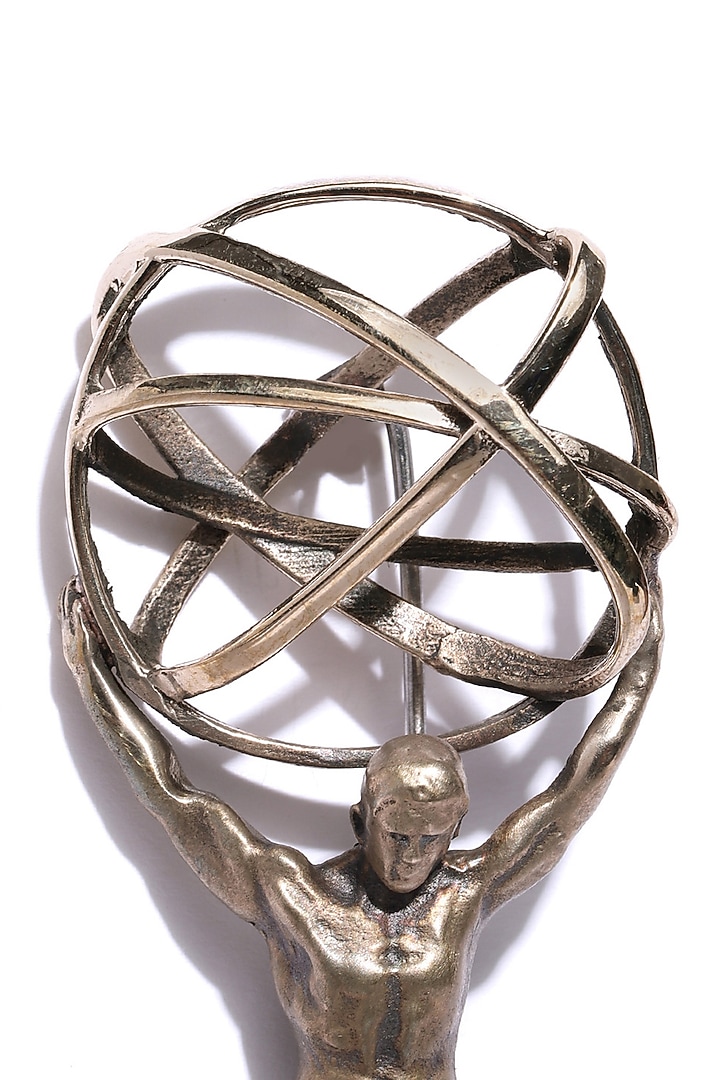 Antique Gold Finish Atlas Brooch by Cosa Nostraa at Pernia's Pop Up Shop