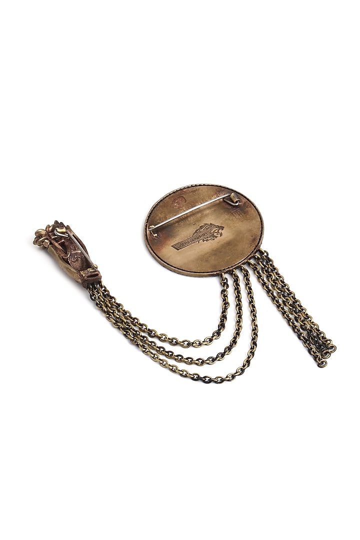 Antique Gold Finish Buddha Brooch by Cosa Nostraa at Pernia's Pop Up Shop