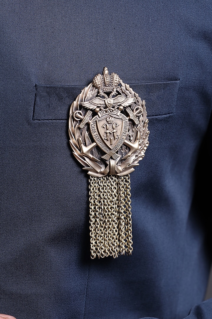 Antique Gold Finish Musashi Brooch by Cosa Nostraa at Pernia's Pop Up Shop