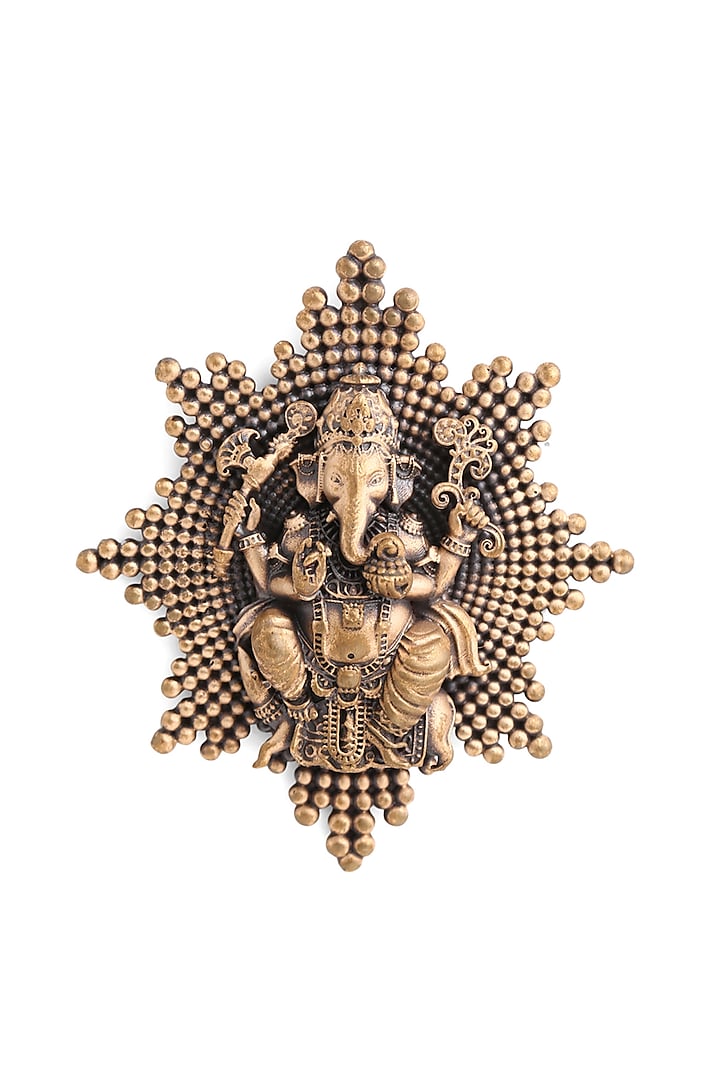 Antique Gold Finish Ganesha Brooch by Cosa Nostraa