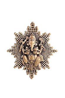 Antique Gold Finish Ganesha Brooch by Cosa Nostraa-POPULAR PRODUCTS AT STORE