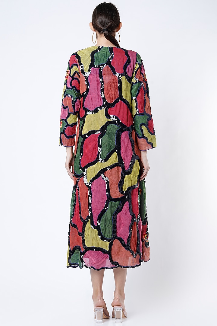 Multi-Colored Embroidered Shrug With Mask by Bhusattva at Pernia's Pop Up Shop