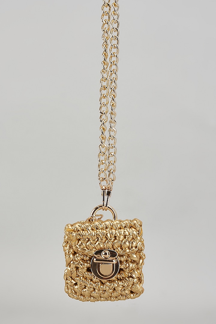 Gold Polyester Yarn Belt Bag by Bijit at Pernia's Pop Up Shop