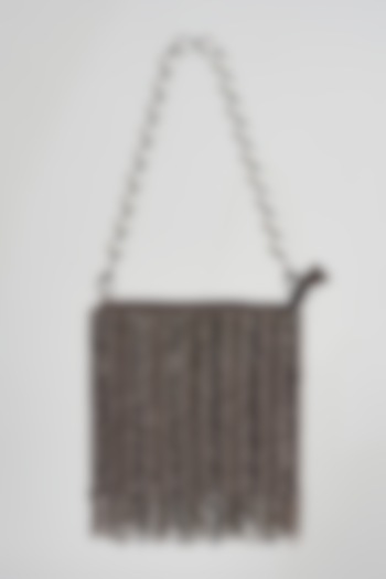 Grey Beaded Hand Bag by Bijoux By Priya Chandna at Pernia's Pop Up Shop