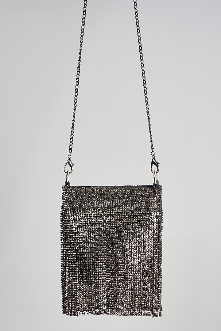 Black Embellished Hand Bag by Bijoux By Priya Chandna