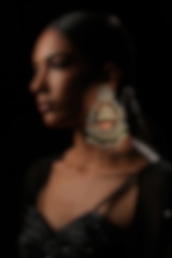 Green Crystal Chandbali Earrings by Bijoux By Priya Chandna at Pernia's Pop Up Shop