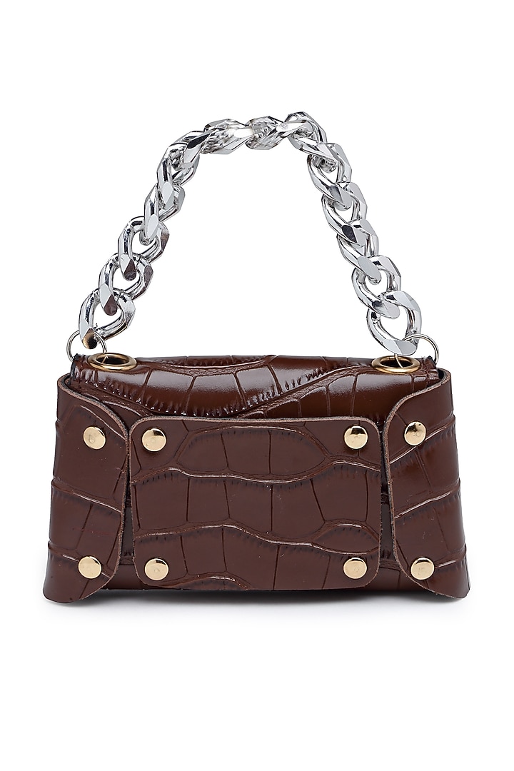Coffee Brown Synthetic Leather Belt Bag by Bijoux By Priya Chandna at Pernia's Pop Up Shop