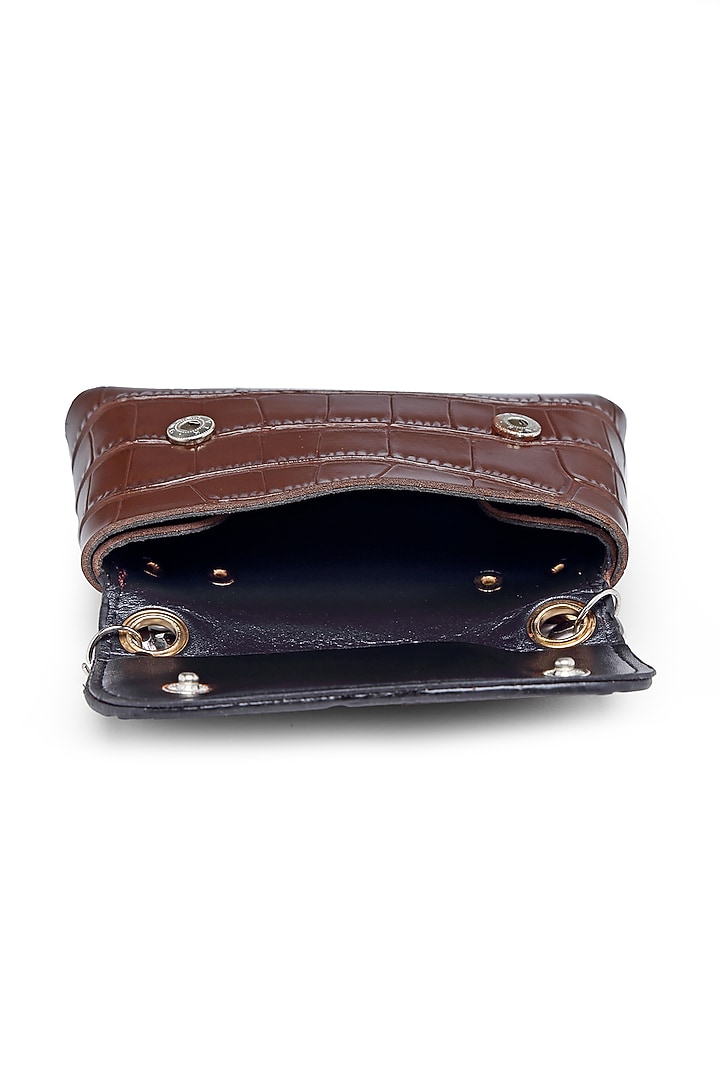 Coffee Brown Synthetic Leather Belt Bag by Bijoux By Priya Chandna at Pernia's Pop Up Shop