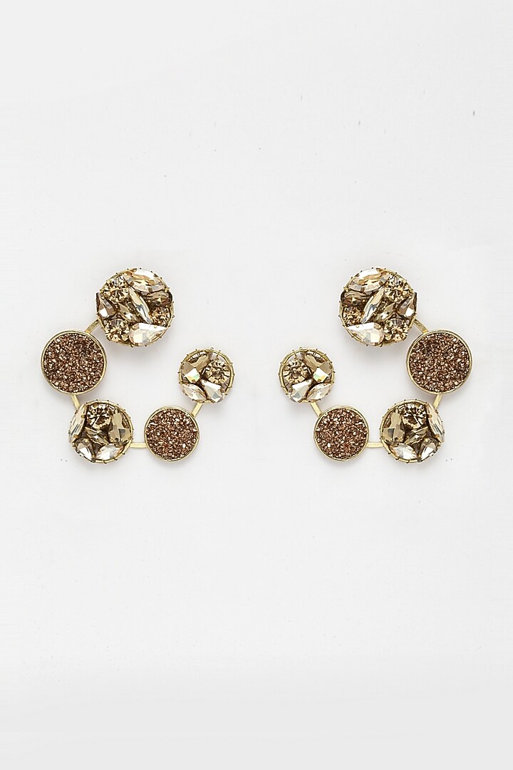 Gold Finish Hoop Earrings by Bijoux By Priya Chandna at Pernia's Pop Up Shop