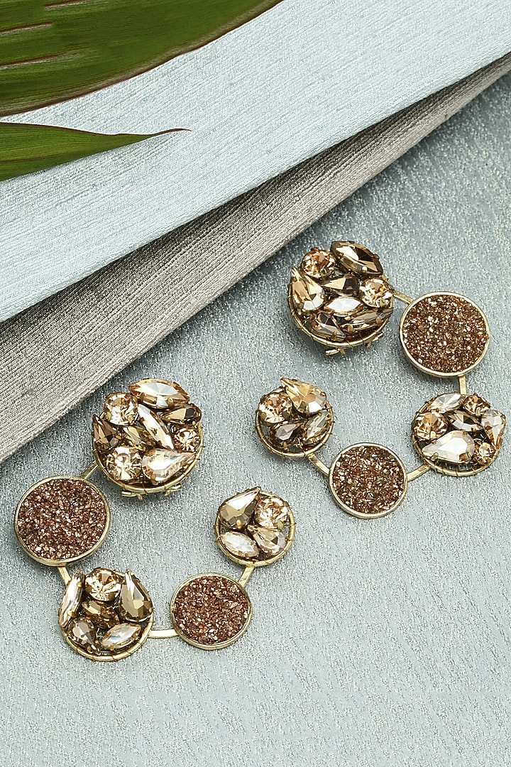 Gold Finish Hoop Earrings by Bijoux By Priya Chandna at Pernia's Pop Up Shop