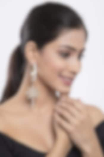 Rose Gold Finish Hoop Earrings With Zircons by Bijoux By Priya Chandna at Pernia's Pop Up Shop