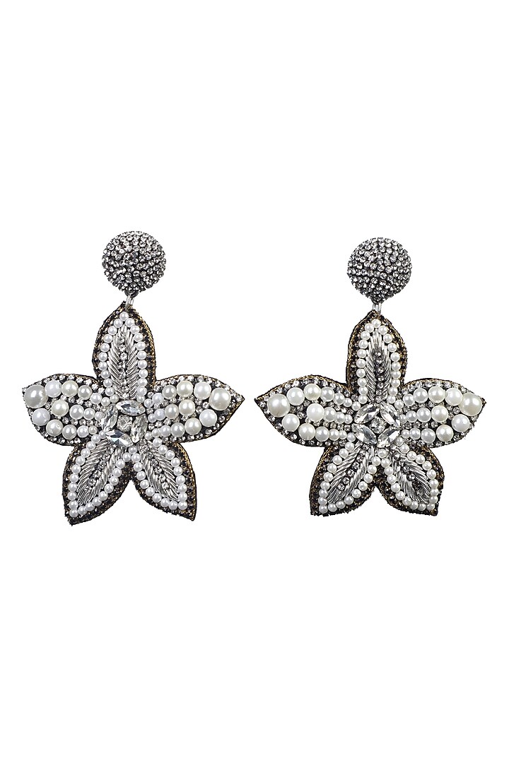 White Shell Earrings by Bijoux By Priya Chandna at Pernia's Pop Up Shop