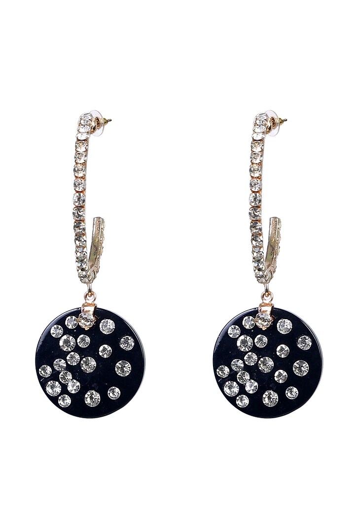 Rose Gold Finish Semi-Hoop Earrings by Bijoux By Priya Chandna at Pernia's Pop Up Shop