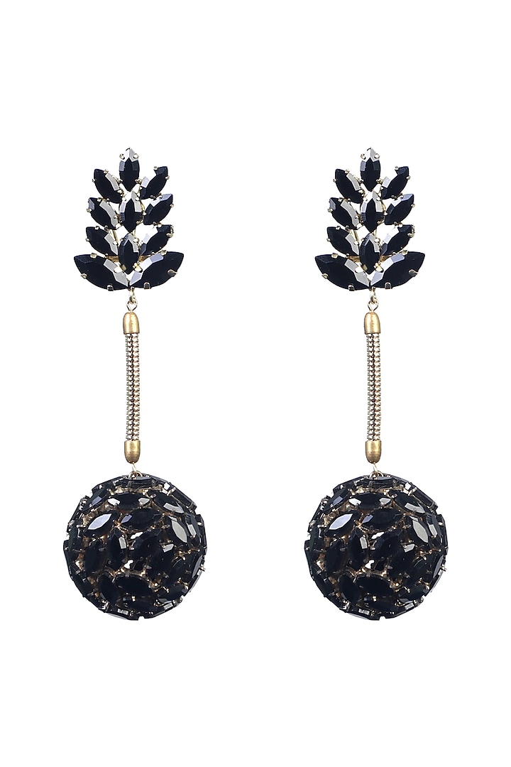 Gold Finish Zircons Earrings by Bijoux By Priya Chandna at Pernia's Pop Up Shop