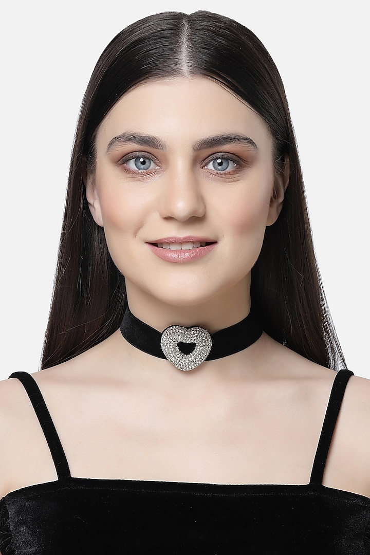 Black Velvet Crystal Choker Necklace by Bijoux By Priya Chandna at Pernia's  Pop Up Shop