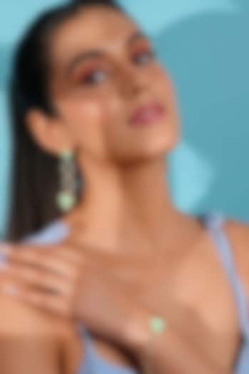 Gold Finish Crystal Enameled Heart Link Bracelet by Bijoux By Priya Chandna at Pernia's Pop Up Shop