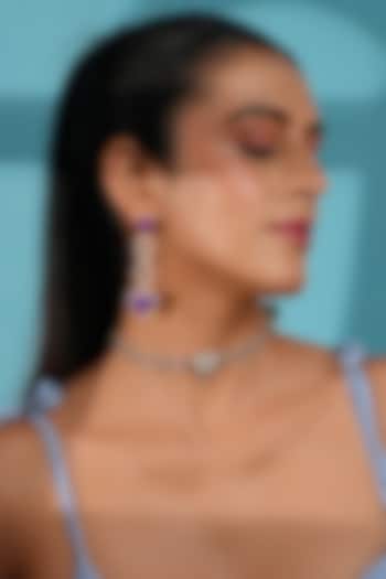 Silver Finish Crystal Heart Choker Necklace by Bijoux By Priya Chandna at Pernia's Pop Up Shop