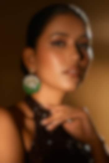 Gold Finish Crystal & Resin Drop Dangler Earrings by Bijoux By Priya Chandna at Pernia's Pop Up Shop