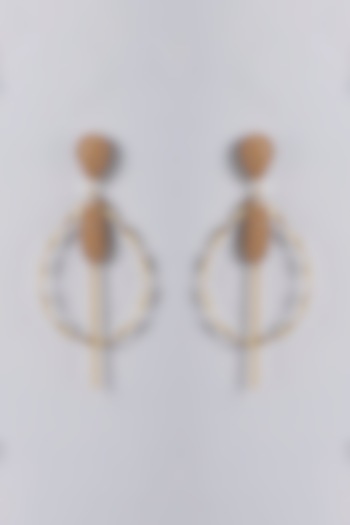 Gold Finish Crystal Dangler Earrings by Bijoux By Priya Chandna at Pernia's Pop Up Shop